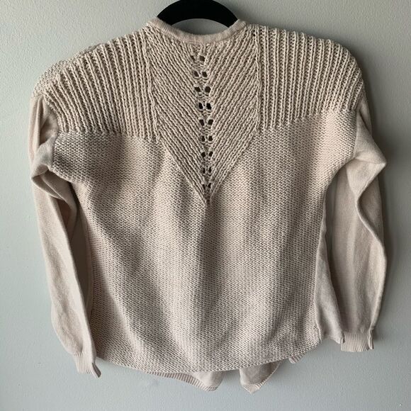 — WHBM — Cream Cotton/Rayon Knit Cardigan Size S - Picture 2 of 7